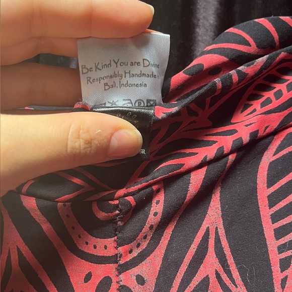 Black and red Merkaba Divinitree bell bottom festival pants - Picture 4 of 10